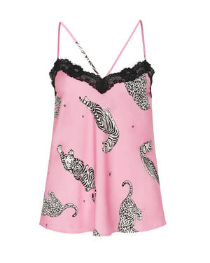 marksandspencer AW22 T371236J pyžamová souprava Dream Satin™ s krajkou a tygřím potiskem v sade s kalhotami 899Kc.jpg